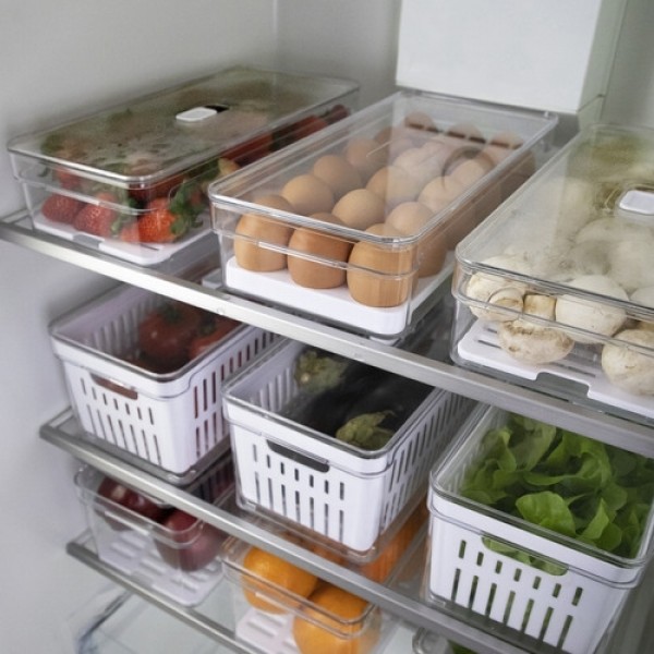Porta 18 Ovos Organizador De Geladeira Com Tampa Cozinha
