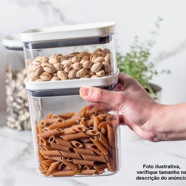 Pote Hermético Pote Para Mantimentos C/ Tampa Pote Plástico 0,650L