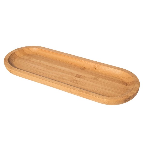 Bandeja De Bambu Oval Multiuso Petisqueira De Bambu 28X10X2