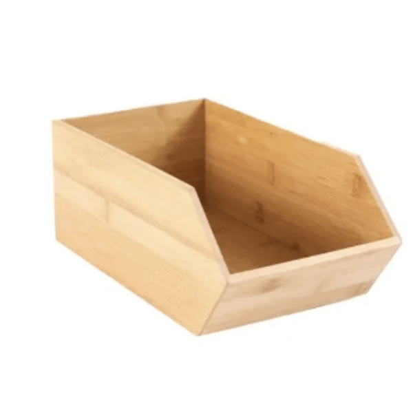 Caixa Organizadora Empilhavel Grande Bambu 17,3X30,5X12,5 cm - Bambu