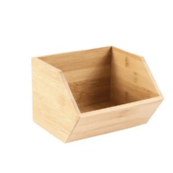 Caixa Organizadora Empilhavel Pequena Bambu 17,3X15,5X12,5 cm - Bambu