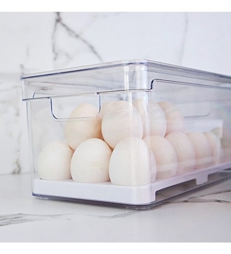 Porta 36 Ovos Organizador De Geladeira Com Tampa Cozinha Ou